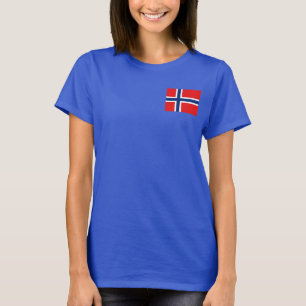 Camiseta de DK de la bandera y del mapa de Noruega