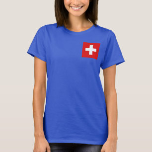 Camiseta de DK de la bandera y del mapa de Suiza
