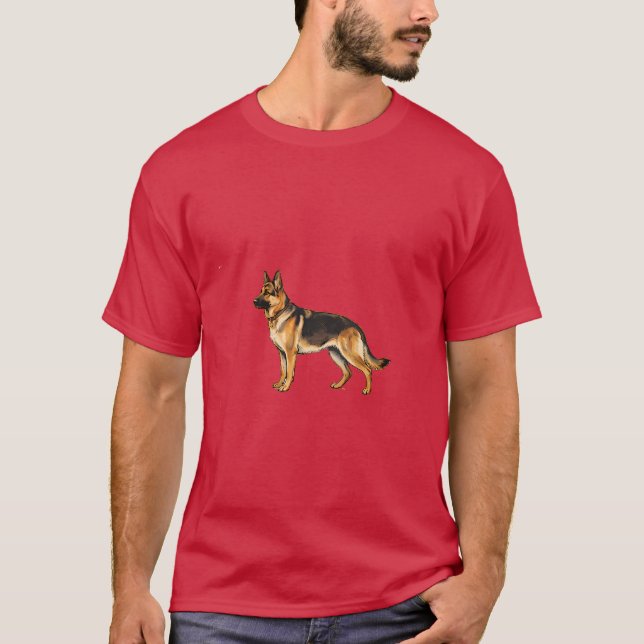 Camiseta de doble cara de Pastor Alemán y comida p (Anverso)