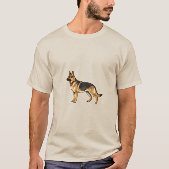 Camiseta de doble cara de Pastor Alemán y comida p (Anverso)