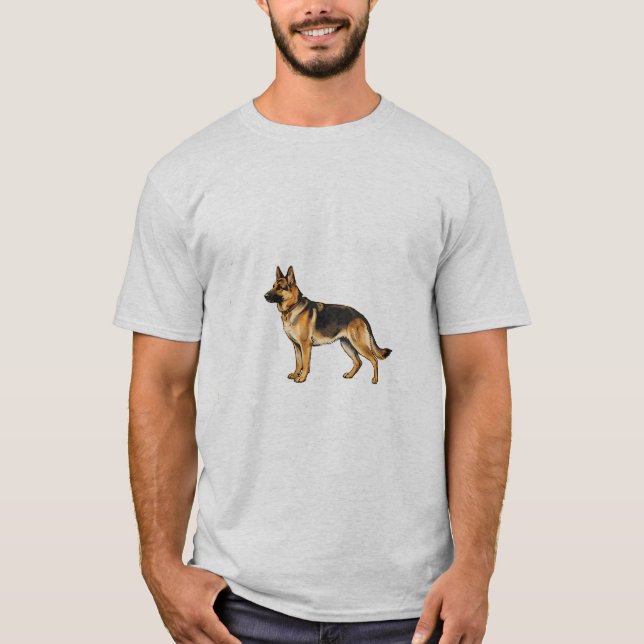 Camiseta de doble cara de Pastor Alemán y comida p (Anverso)