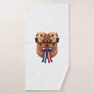 Camiseta de doble retrato patriótico de Golden Ret