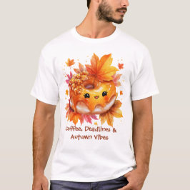 Camiseta de Donut Café & Vibraciones de Otoño