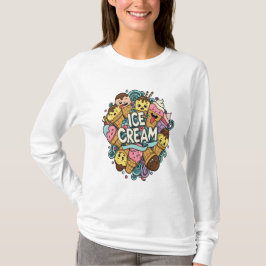 Camiseta de Doodle de la Tripulación de Cono