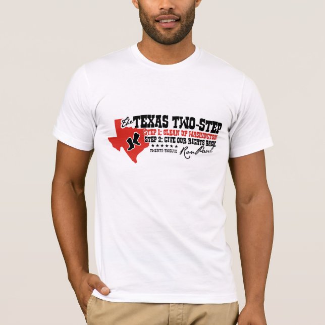 CAMISETA de dos etapas de Tejas RON PAUL 2012 (Anverso)