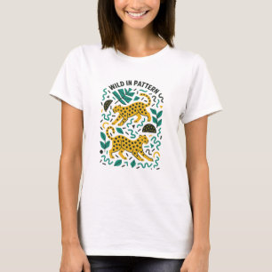 Camiseta de dos leopardos de estampado salvaje