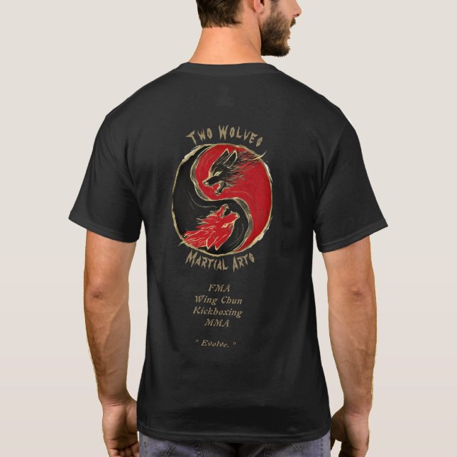 Camiseta de dos lobos de artes marciales (Reverso)