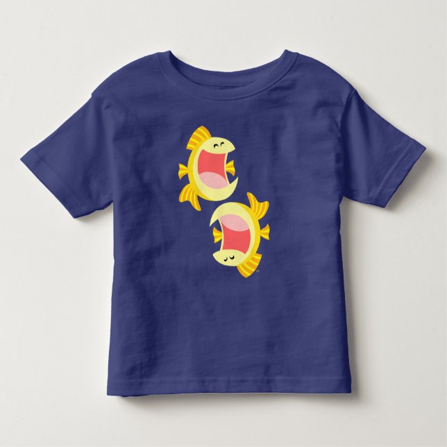 Camiseta De Dos Personalizados De Pescado (Anverso)