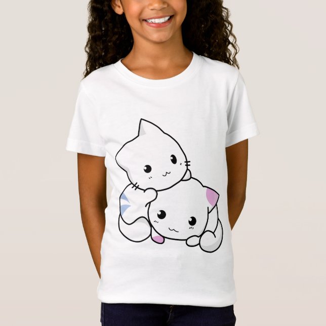 Camiseta de dos Personalizados Kitties (Anverso)