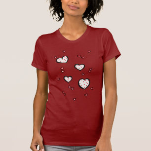 Camiseta de Dotty Hearts Red Ladies