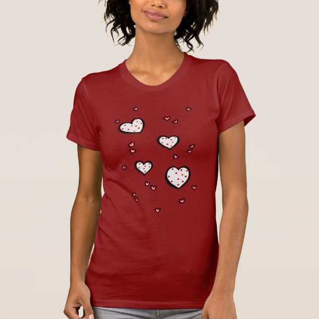 Camiseta de Dotty Hearts Red Ladies (Anverso)