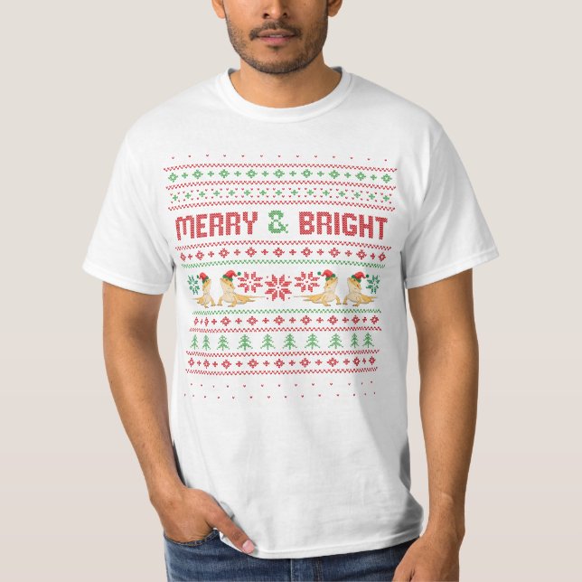 Camiseta de dragón barbudo de Navidad (Anverso)