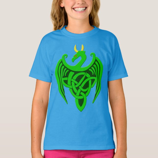 Camiseta De Dragón Celta Verde (Anverso)