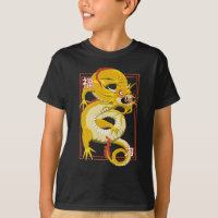 Camiseta de dragón chino amarillo