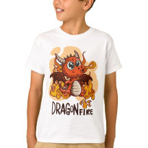 Camiseta de dragón de fuego