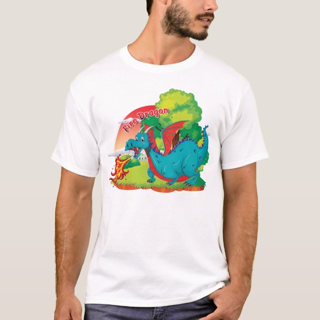 Camiseta de dragón de fuego (Anverso)