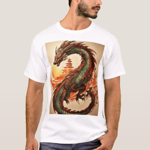 Camiseta de Dragon Fantasy - Tee de arte acuático 
