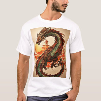 Camiseta de Dragon Fantasy - Tee de arte acuático 