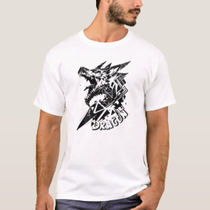 Camiseta de dragón geométrico fiero