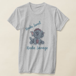 Camiseta de dragón lindo, dulce y salvaje
