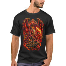 Camiseta de dragón que escupe fuego – Fantasía épi