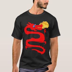 Camiseta de Dragón Rojo, fantasía, ZKOAG