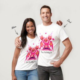 Camiseta de dragones rosados
