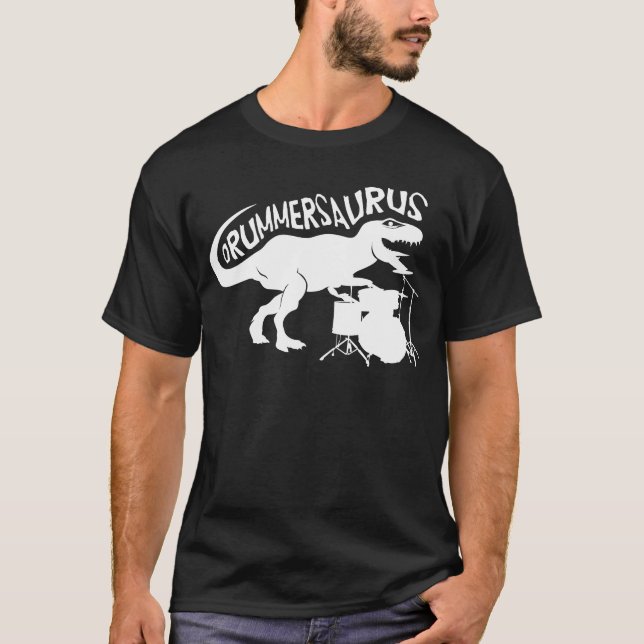 Camiseta de Drummersaurus Rex para el tambor y el (Anverso)