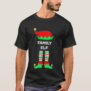Camiseta de duende familiar de Navidad moderna