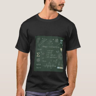 Camiseta de ecuaciones de pizarra de física y mate