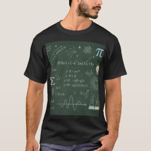 Camiseta de ecuaciones de pizarra de matemáticas d