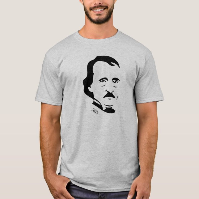 Camiseta de Edgar Allan Poe   (gris clara) (Anverso)