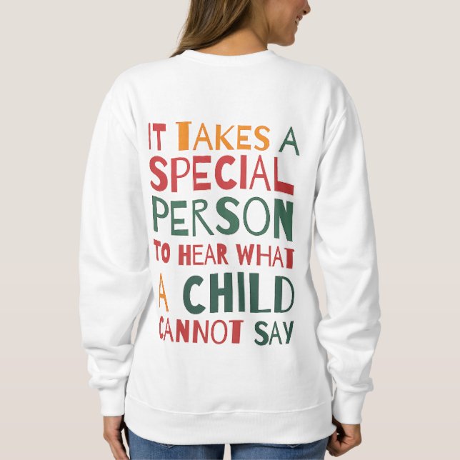 Camiseta de Educación Especial, Sudadera de Apoyo  (Reverso)