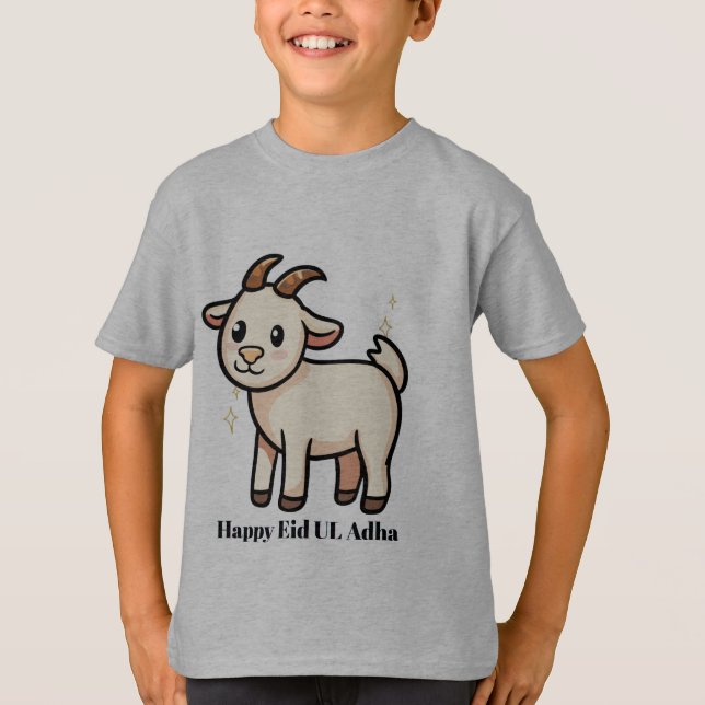Camiseta de Eid Ul Adha de cabra linda para niños  (Anverso)