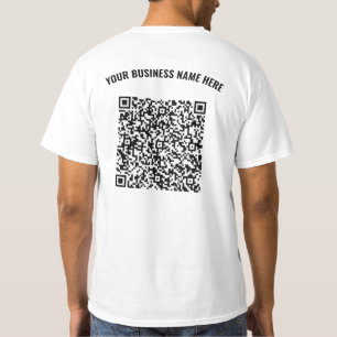 Camiseta de ejemplo con texto de código QR de su n