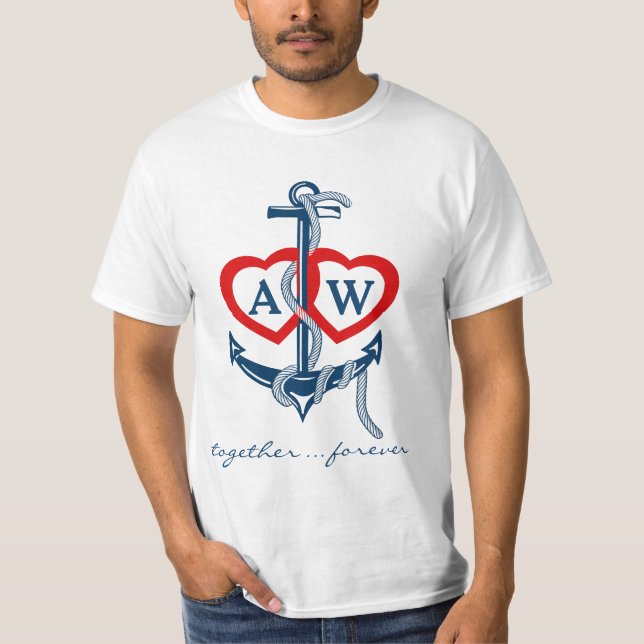 Camiseta de El día de San Valentín de monograma de (Anverso)