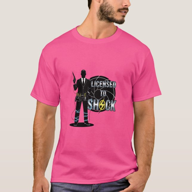 Camiseta de electricista certificado: Licencia par (Anverso)