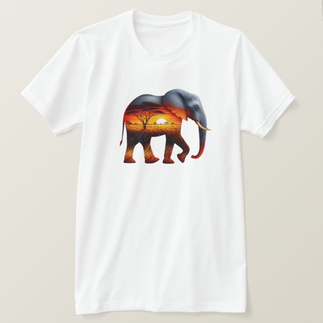 Camiseta de elefante africano (Anverso del diseño)