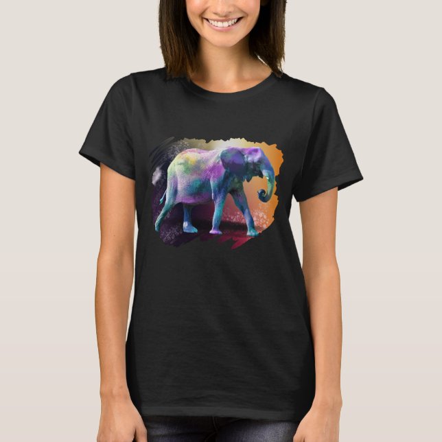 Camiseta de elefante colorido (Anverso)