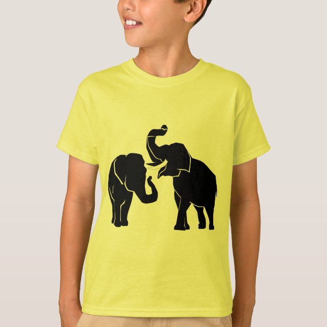 Camiseta de elefante de pareja (Anverso)