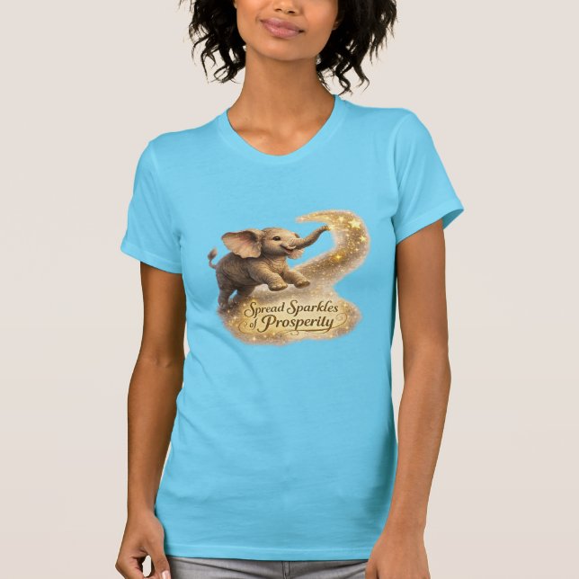 Camiseta de elefante espolvoreando estrellas (Anverso)