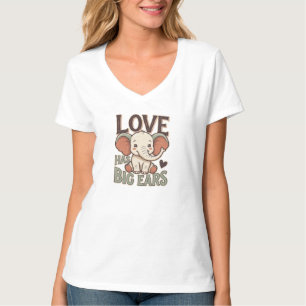 Camiseta de elefante lindo 'El amor tiene orejas g