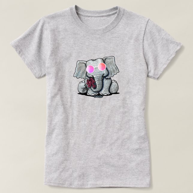 Camiseta de elefante lindo KiniArt (Diseño del anverso)