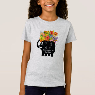 Camiseta de elefante y flores