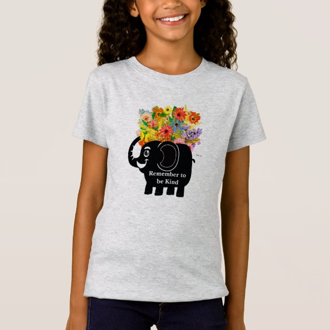Camiseta de elefante y flores (Anverso)