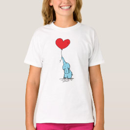 Camiseta de elefante y niño del corazón