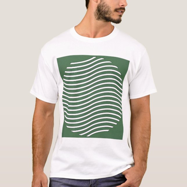 Camiseta de elementos abstractos vibrantes, (Anverso)