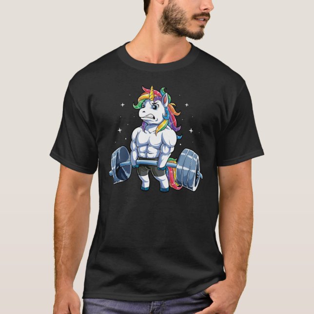 Camiseta de elevación de pesas de Unicornio Gimnas (Anverso)