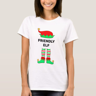 Camiseta de elfo amigable para Navidades modernos