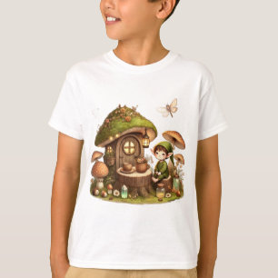 Camiseta de elfo del bosque y niños de hongo